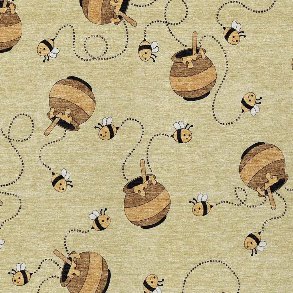 3' X 5' Wheat And Ivory Geometric Washable Indoor Outdoor Area Rug Homeroots Outdoor