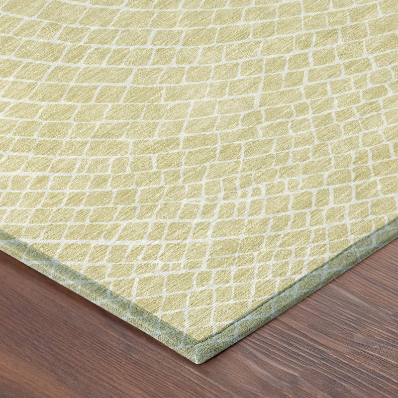 3' X 5' Wheat And Ivory Geometric Washable Indoor Outdoor Area Rug Homeroots Outdoor