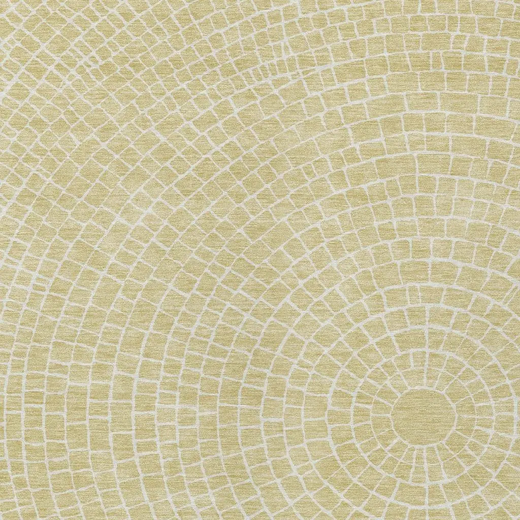 3' X 5' Wheat And Ivory Geometric Washable Indoor Outdoor Area Rug Homeroots Outdoor