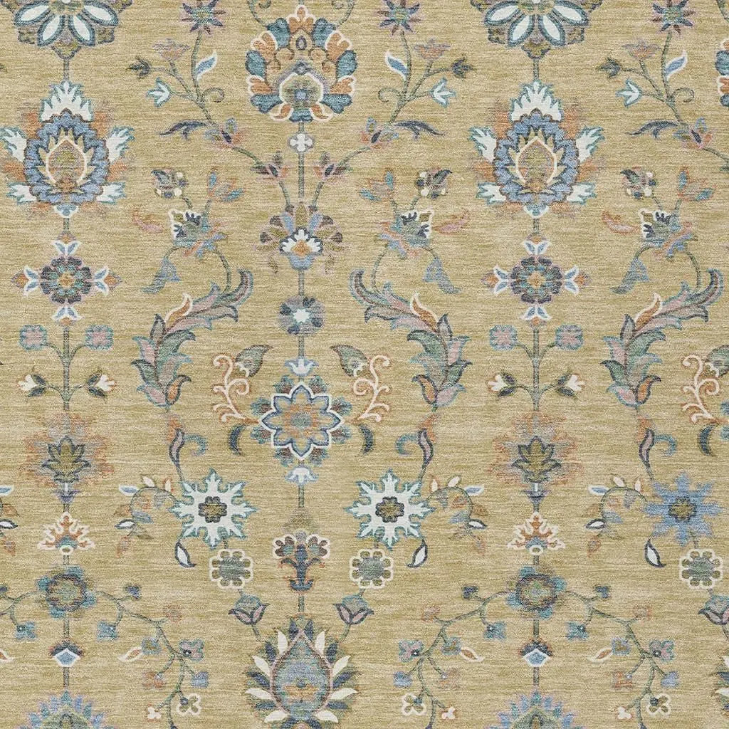 3' X 5' Wheat And Taupe Abstract Washable Indoor Outdoor Area Rug Homeroots Outdoor