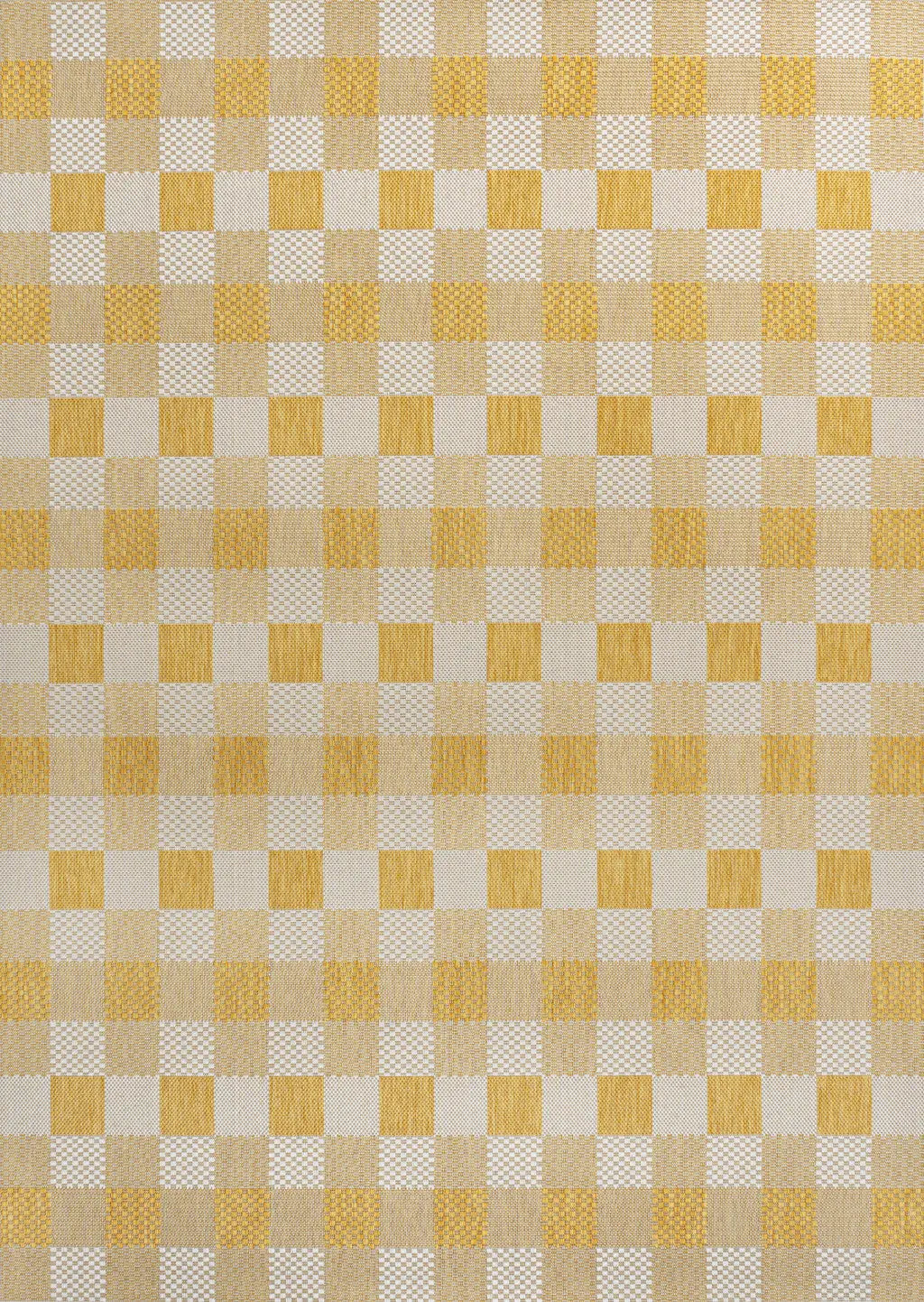 3' X 5' Yellow And Cream Geometric Indoor Outdoor Area Rug Homeroots Outdoor