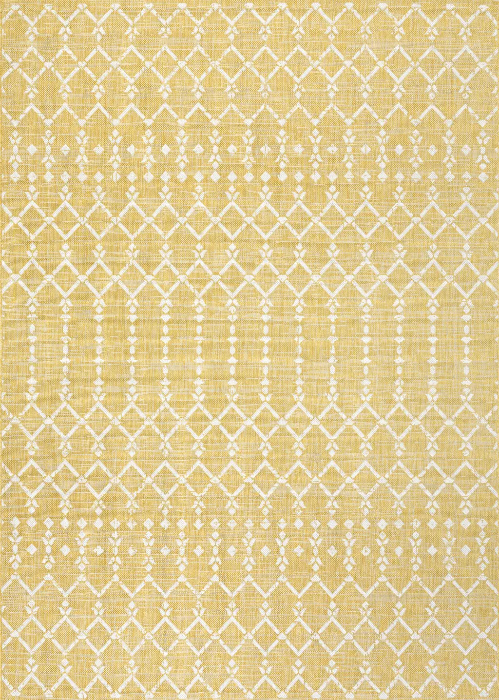 3' X 5' Yellow And Cream Trellis Indoor Outdoor Area Rug Homeroots Outdoor