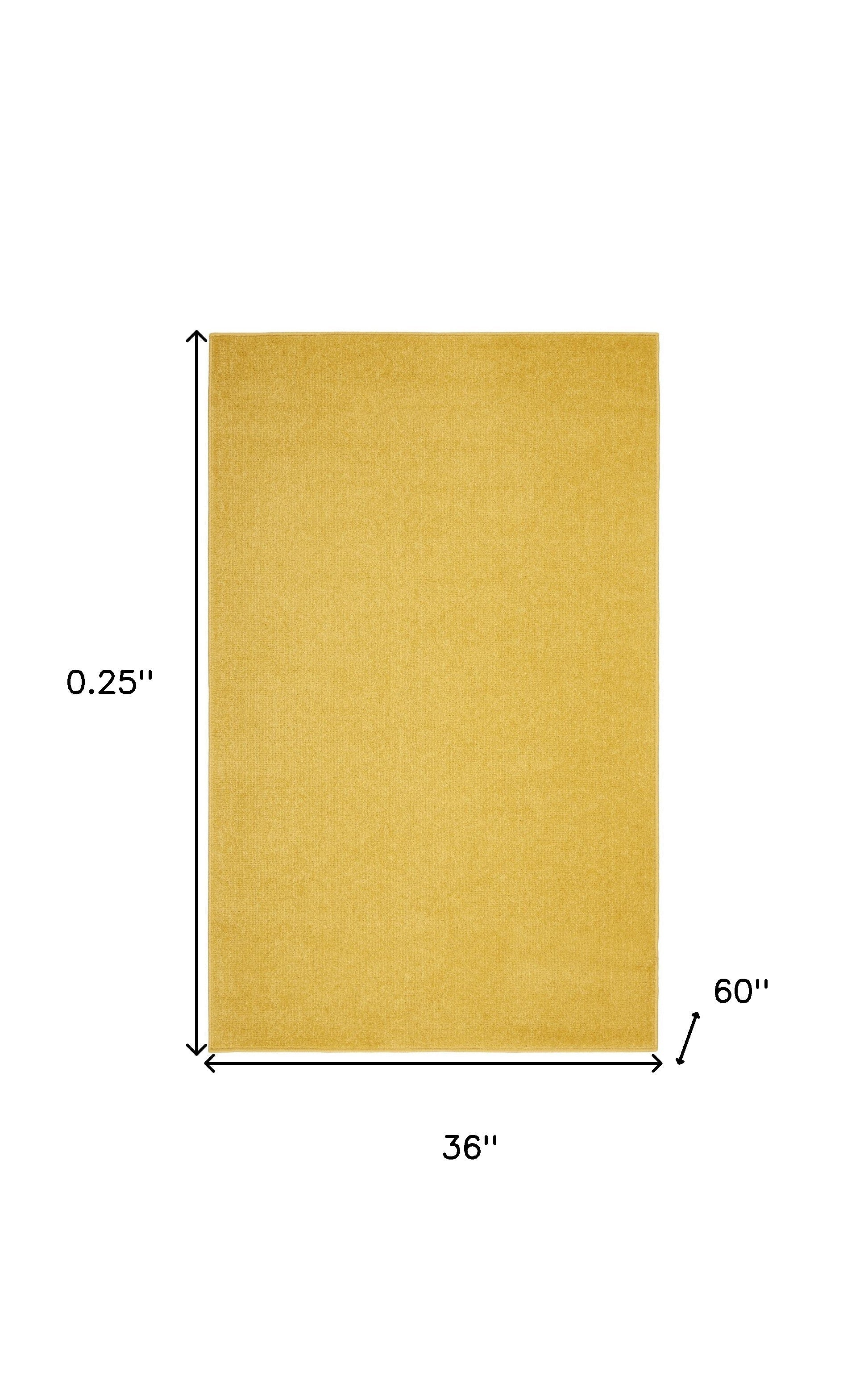 3' X 5' Yellow Indoor Outdoor Area Rug - GreatEagleInc