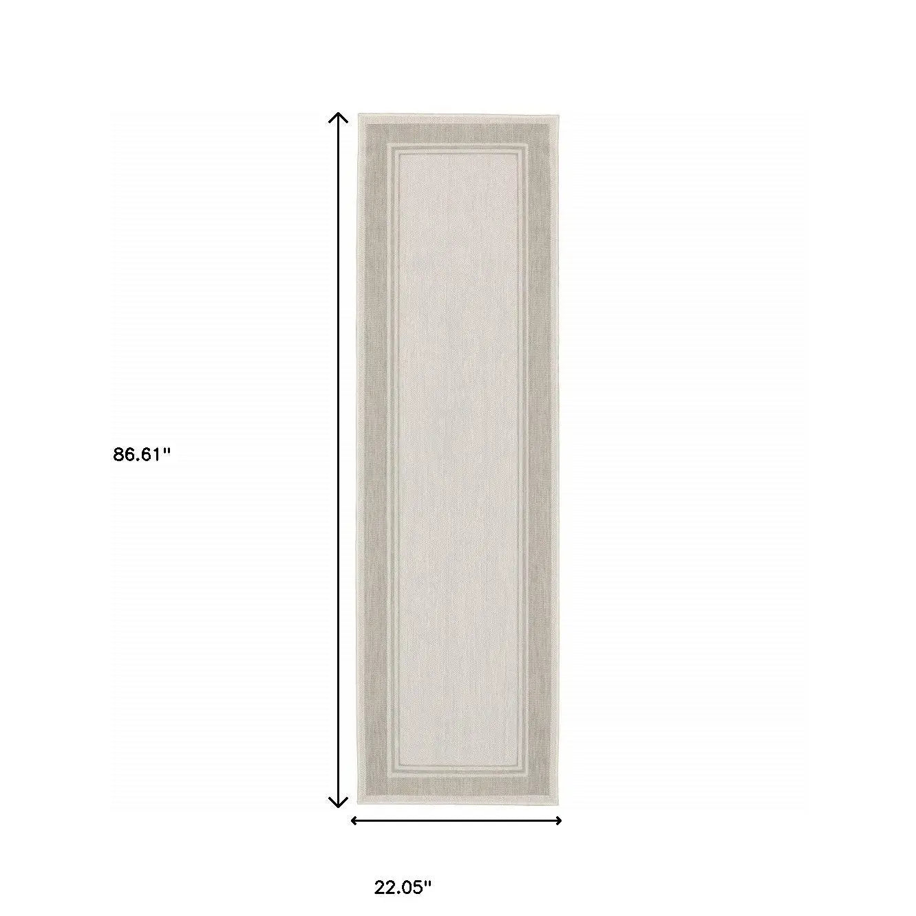3' X 6' Gray And Ivory Indoor Outdoor Runner Rug Homeroots Outdoor