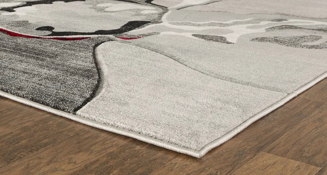 3'8" x 5'6" Beige Modern Swirls Hand-Carved Soft Rug Home Mart Goods