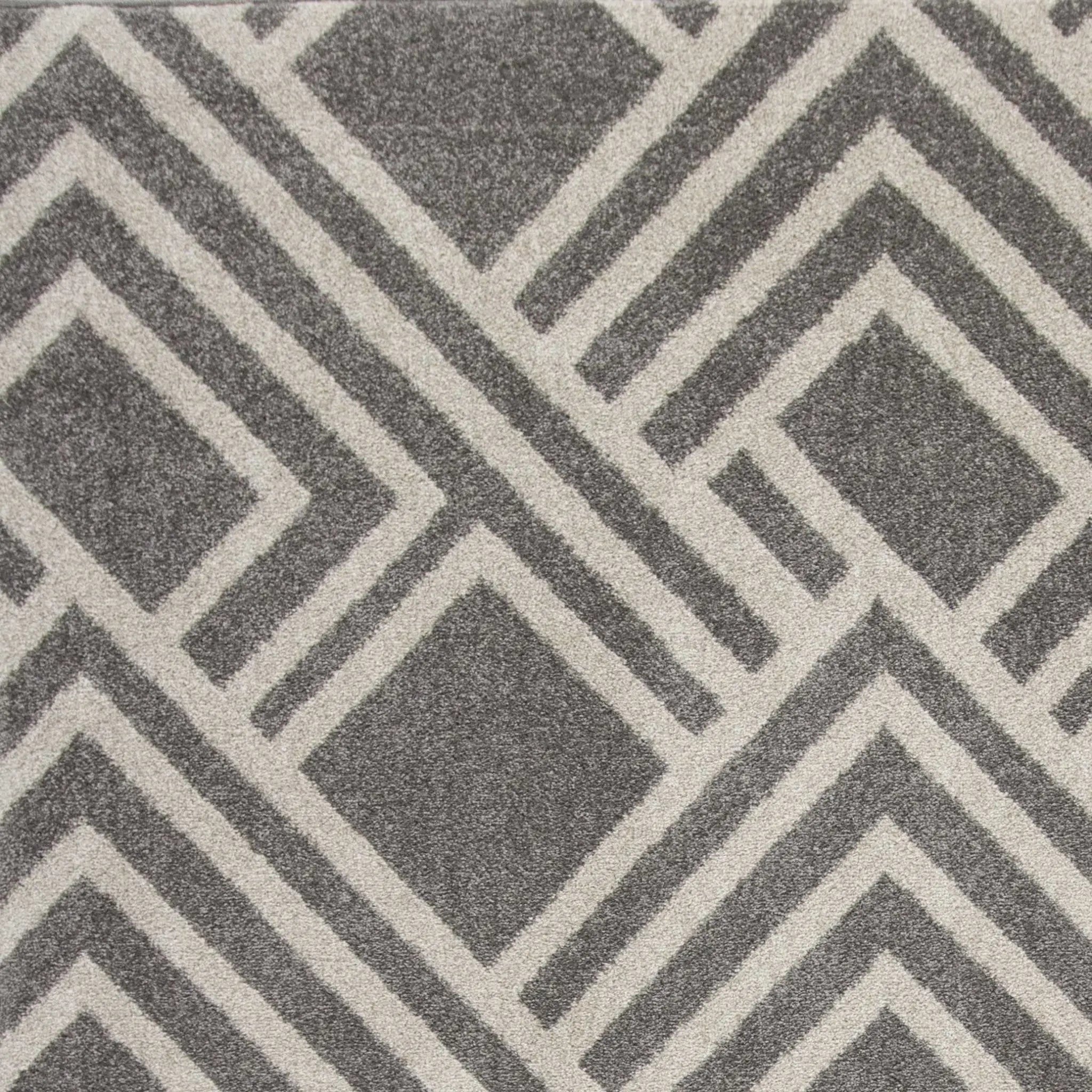 3'X5' Grey Machine Woven Uv Treated Geometric Indoor Outdoor Area Rug Homeroots Outdoor