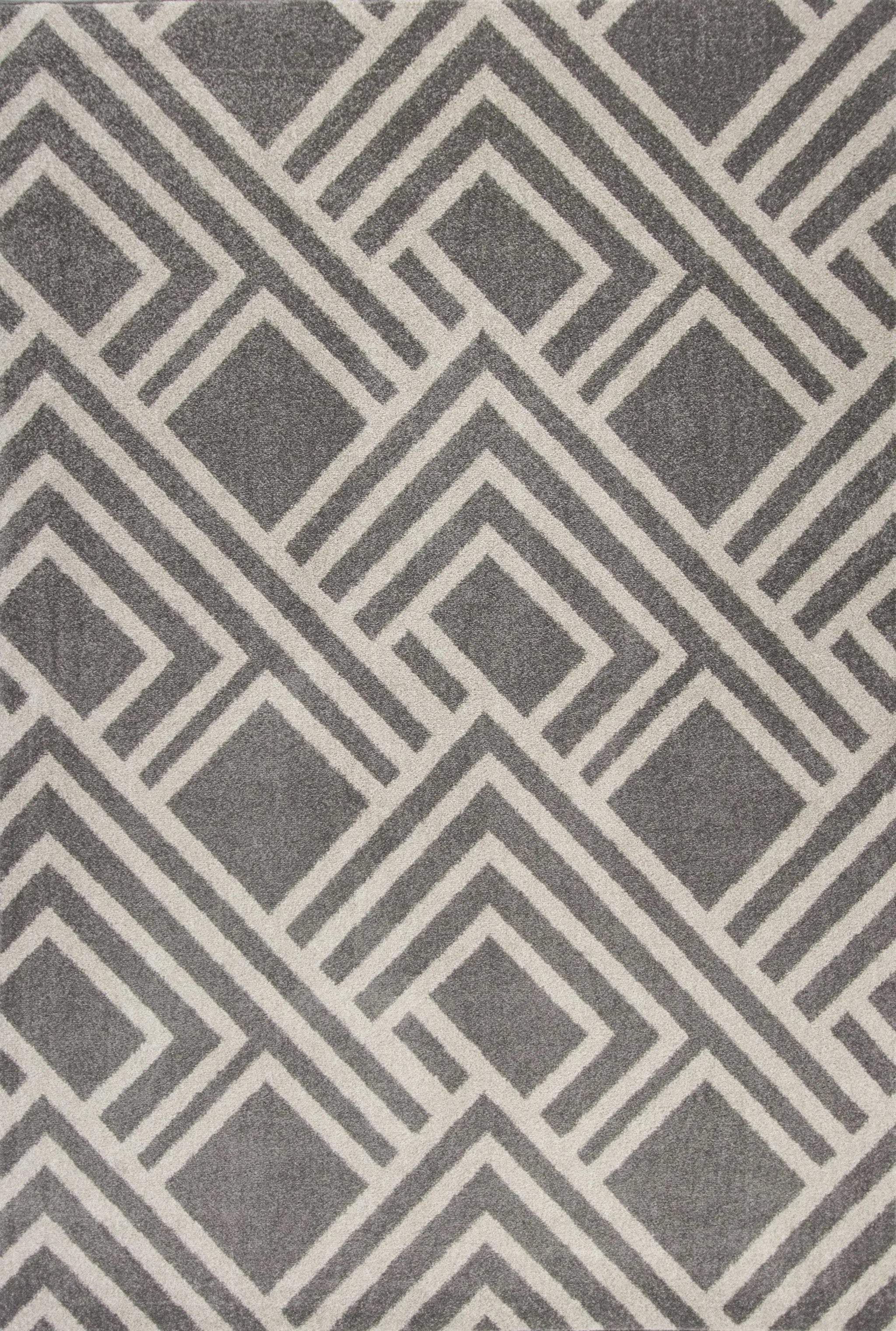 3'X5' Grey Machine Woven Uv Treated Geometric Indoor Outdoor Area Rug Homeroots Outdoor