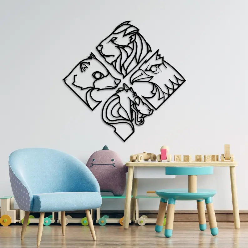 4 ANIMALS Metal Wall Art Monique Store