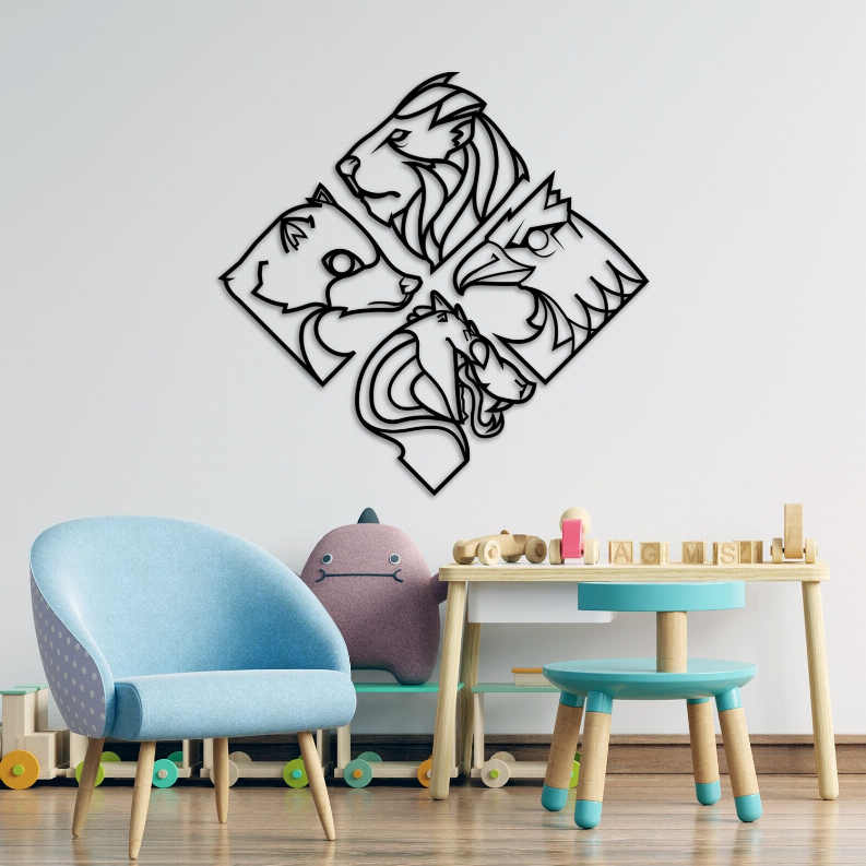 4 ANIMALS Metal Wall Art Monique Store