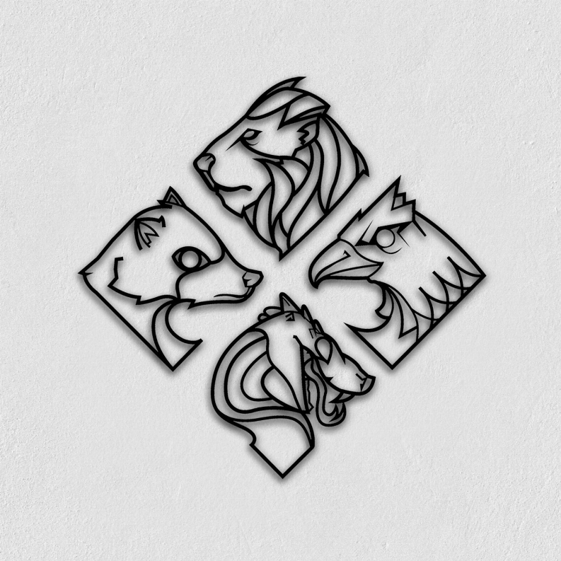 4 ANIMALS Metal Wall Art Monique Store