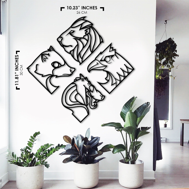4 ANIMALS Metal Wall Art Monique Store