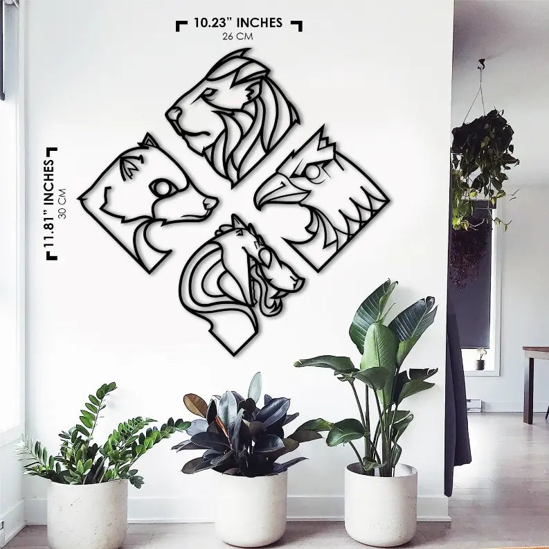 4 ANIMALS Metal Wall Art Monique Store