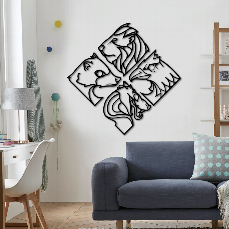 4 ANIMALS Metal Wall Art Monique Store