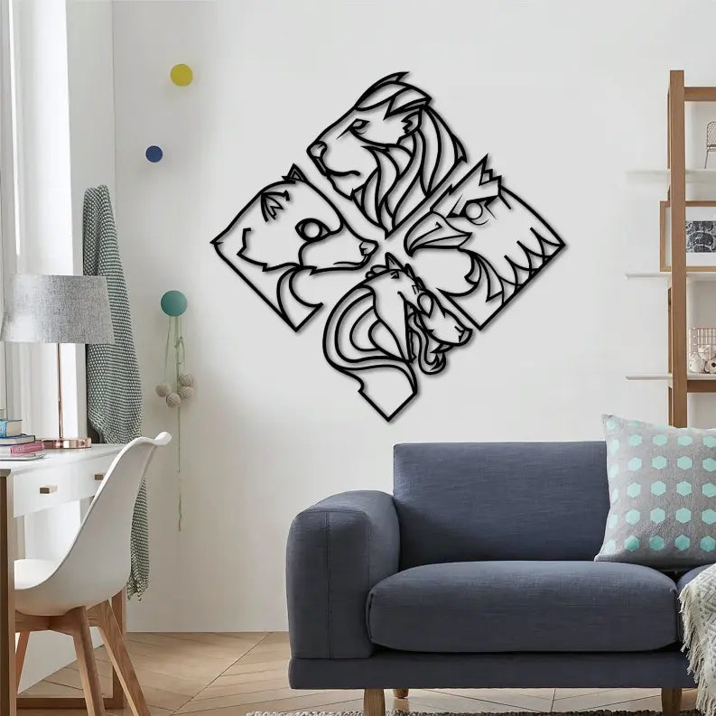 4 ANIMALS Metal Wall Art Monique Store