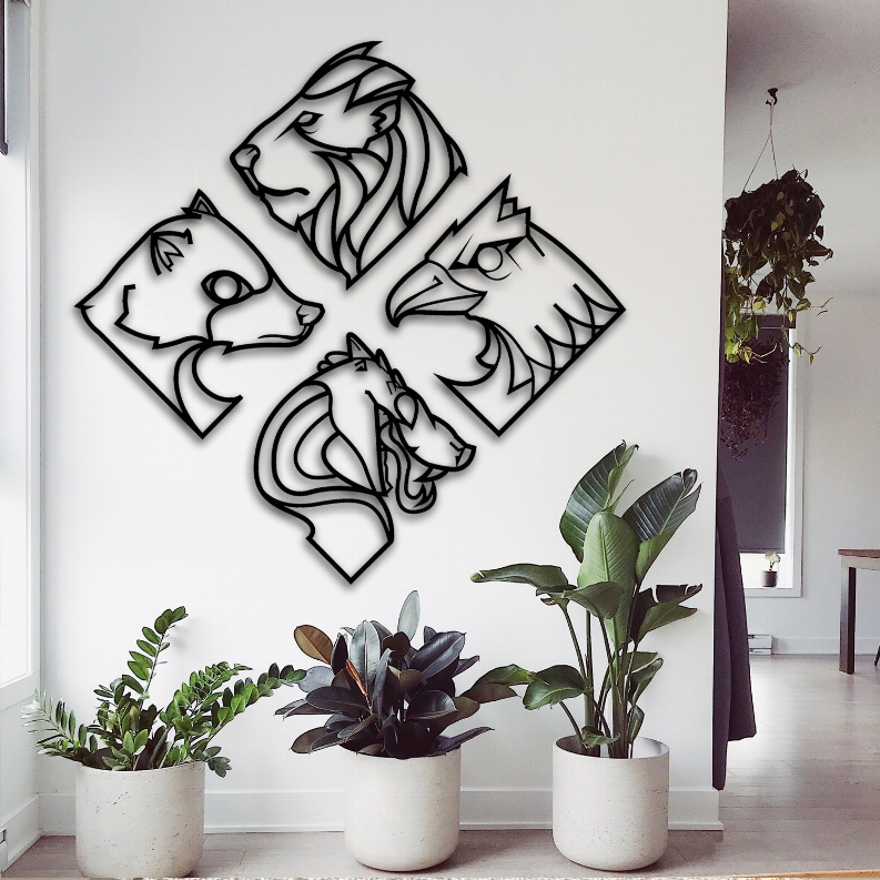 4 ANIMALS Metal Wall Art Monique Store