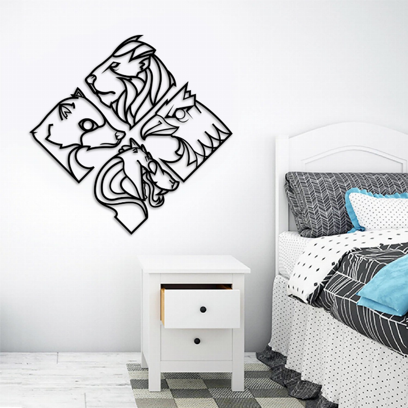 4 ANIMALS Metal Wall Art Monique Store