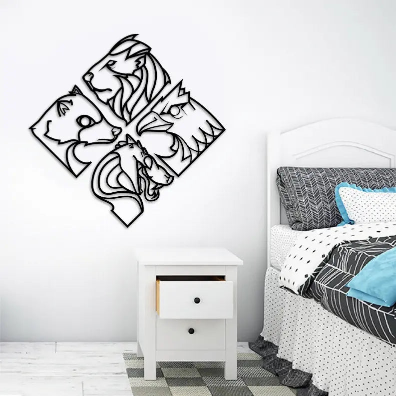 4 ANIMALS Metal Wall Art Monique Store