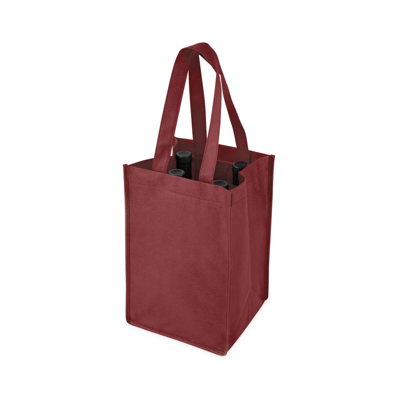 4 Bottle Non Woven Tote In Red by True True