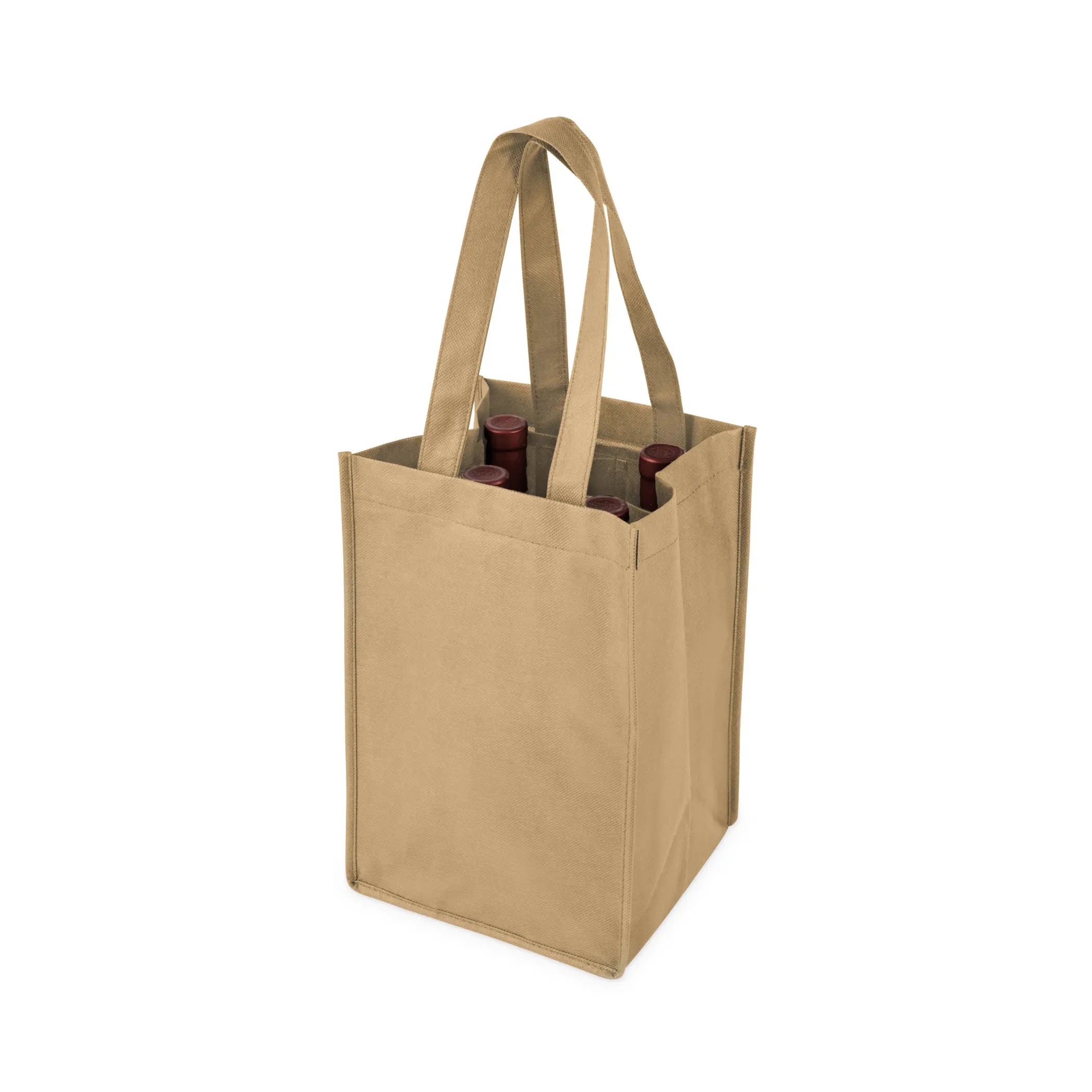 4 Bottle Non Woven Tote in Beige by True True