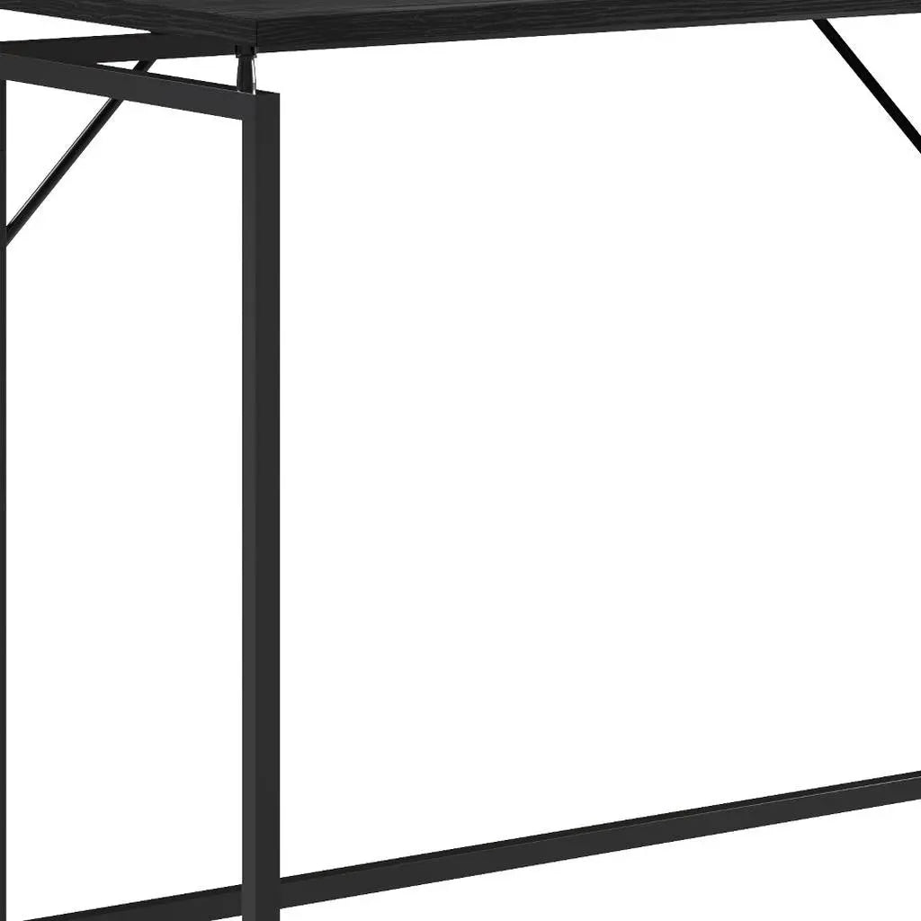 40" Black Wood and Stainless Steel Sled Computer Desk Homeroots Office