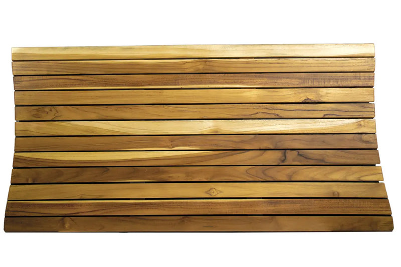 40" Brown Teak Slat Non Slip Bath Mat Homeroots Bed & Bath