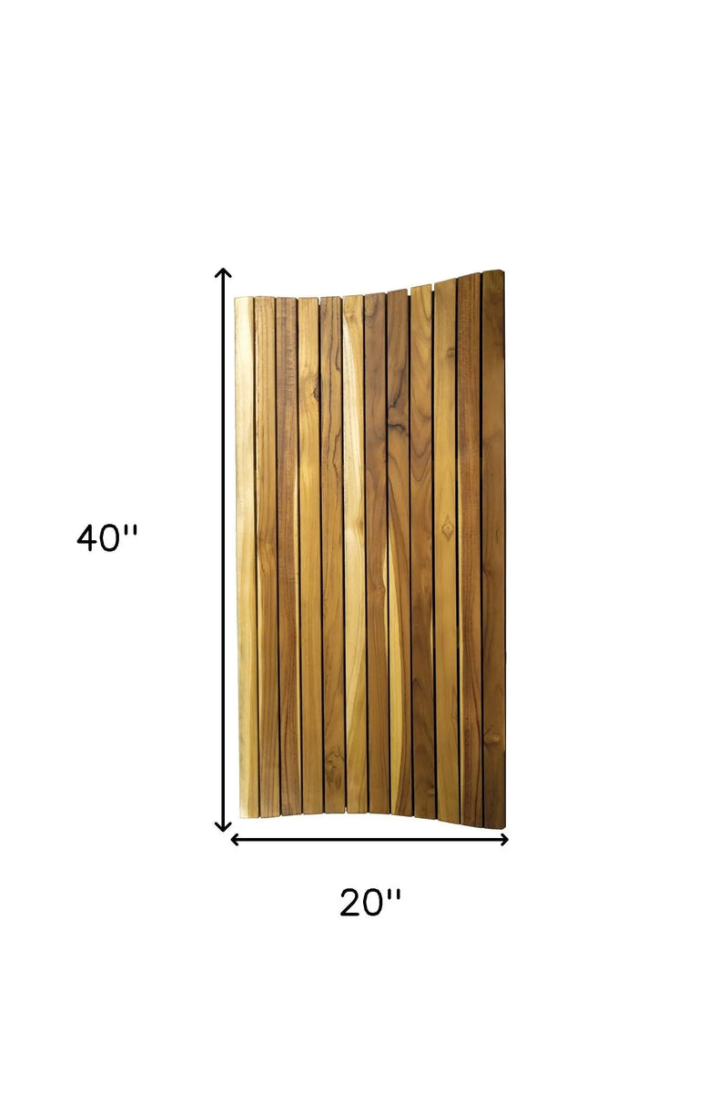 40" Brown Teak Slat Non Slip Bath Mat Homeroots Bed & Bath