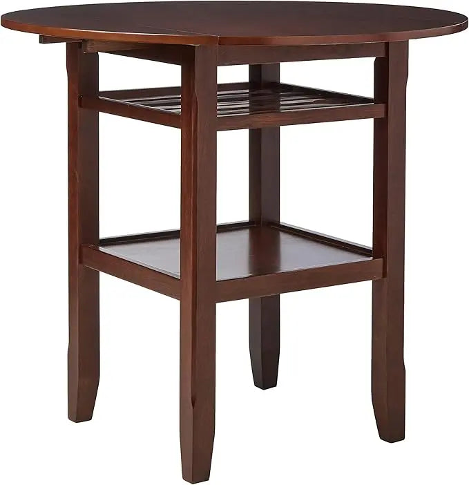 40" Brown Wood Rounded Drop Leaf Bar Table Homeroots Living Room