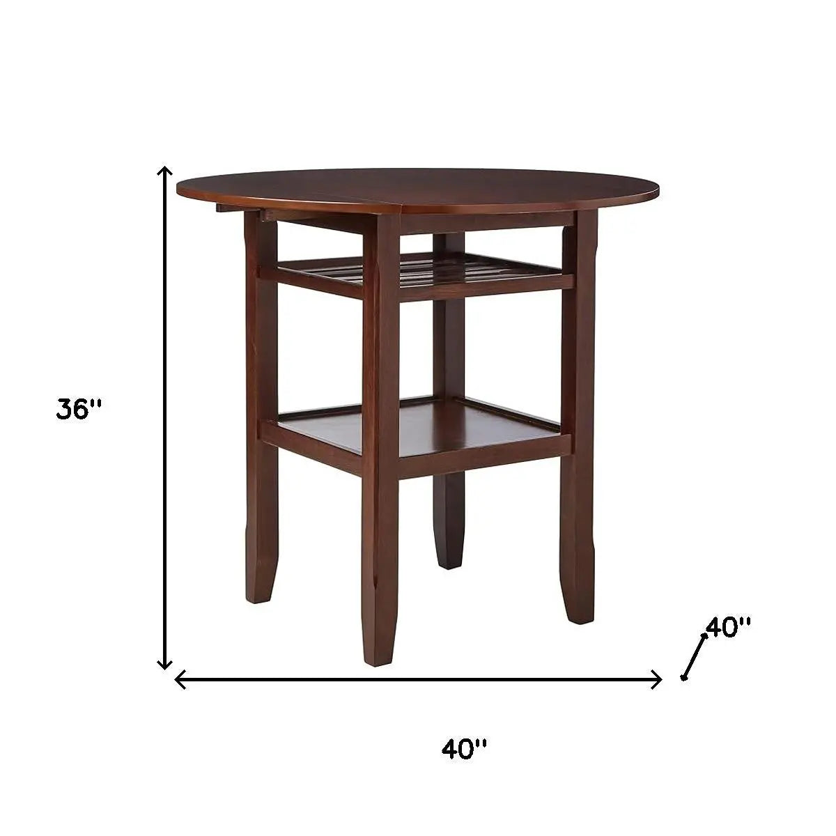 40" Brown Wood Rounded Drop Leaf Bar Table Homeroots Living Room