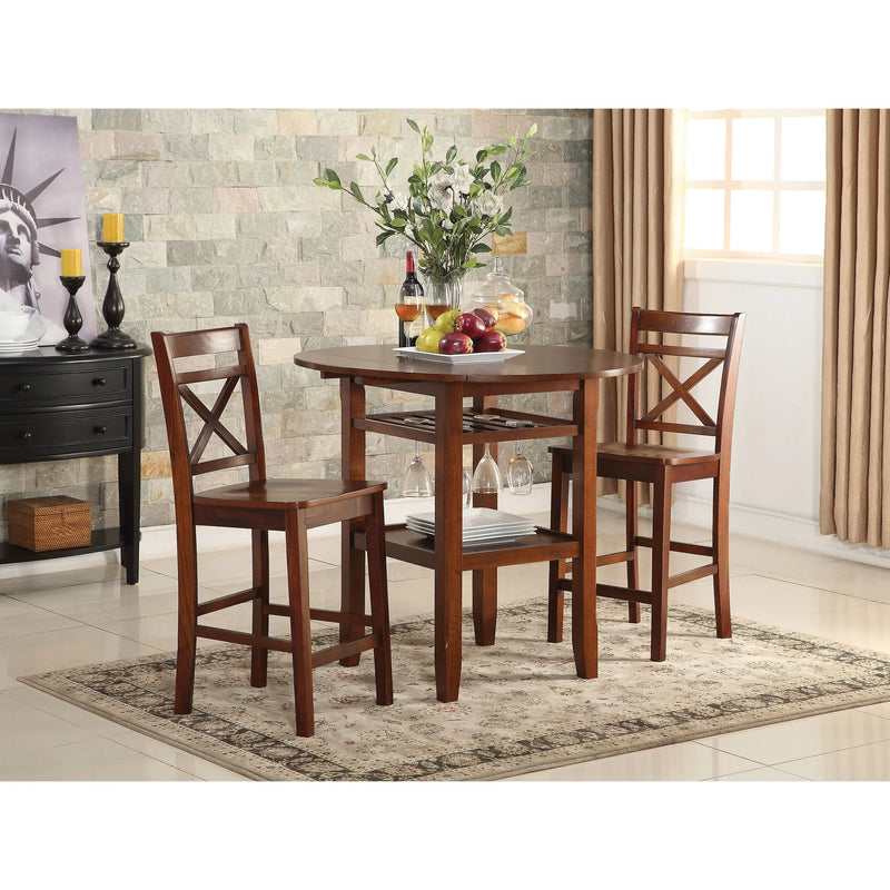 40" Brown Wood Rounded Drop Leaf Bar Table Homeroots Living Room