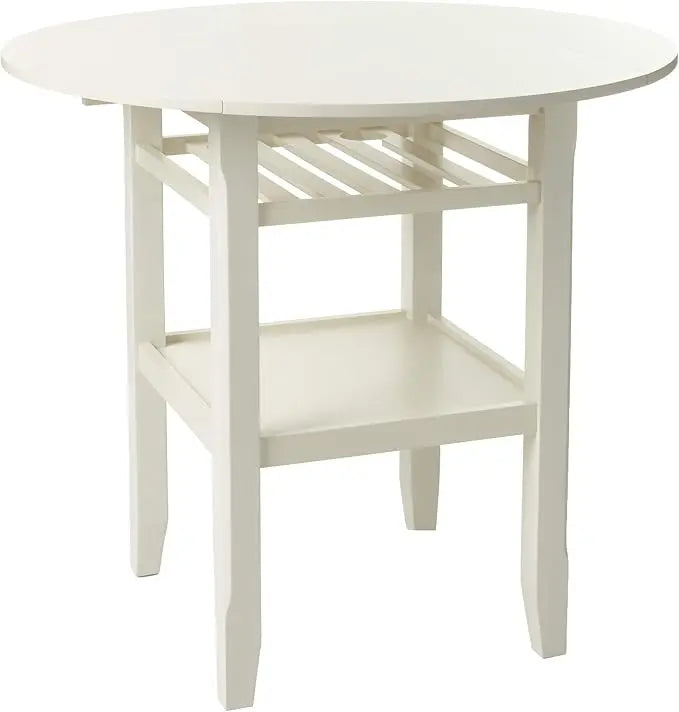 40" Cream Wood Rounded Drop Leaf Bar Table Homeroots Living Room