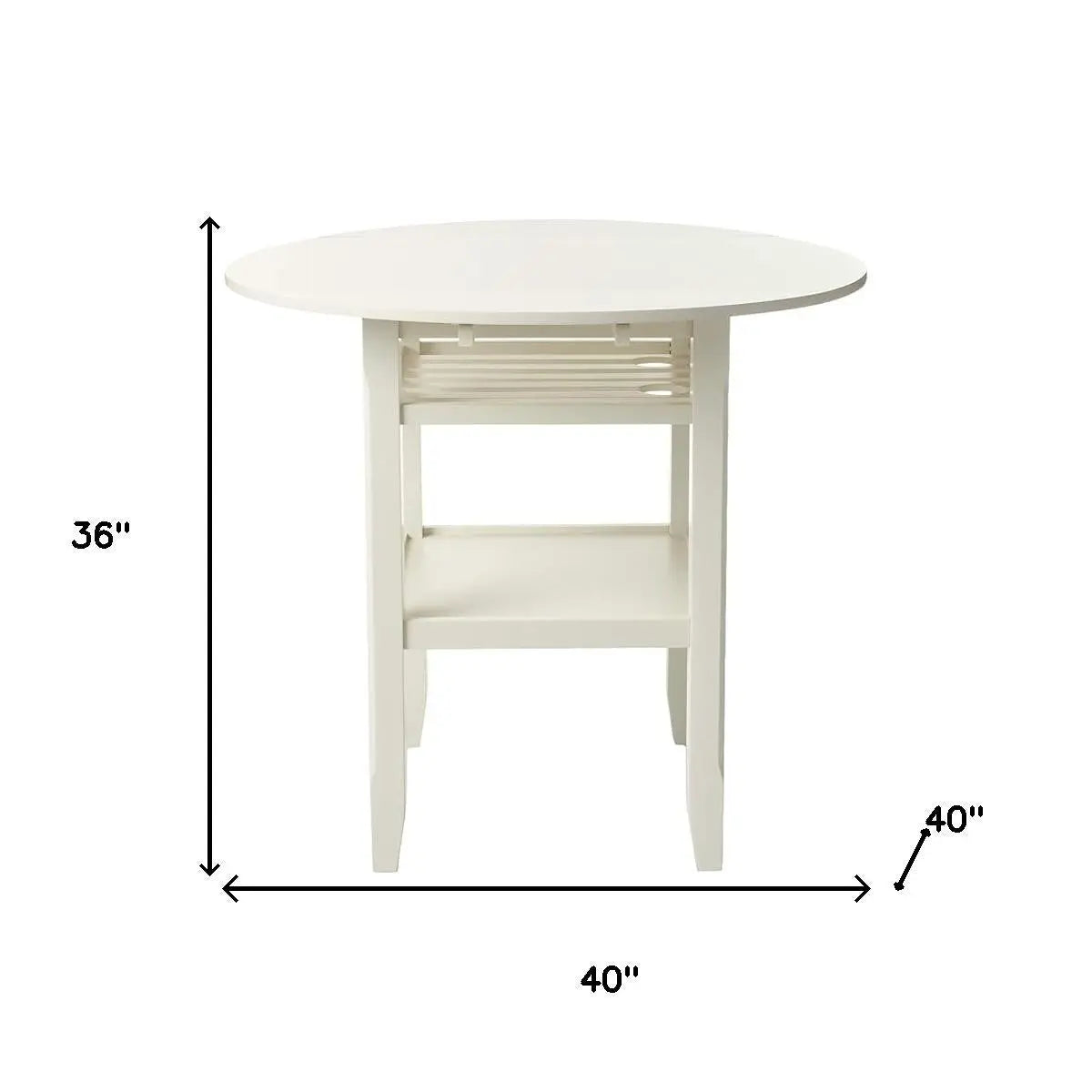 40" Cream Wood Rounded Drop Leaf Bar Table Homeroots Living Room
