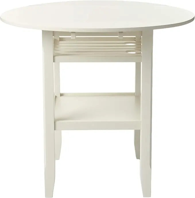 40" Cream Wood Rounded Drop Leaf Bar Table Homeroots Living Room