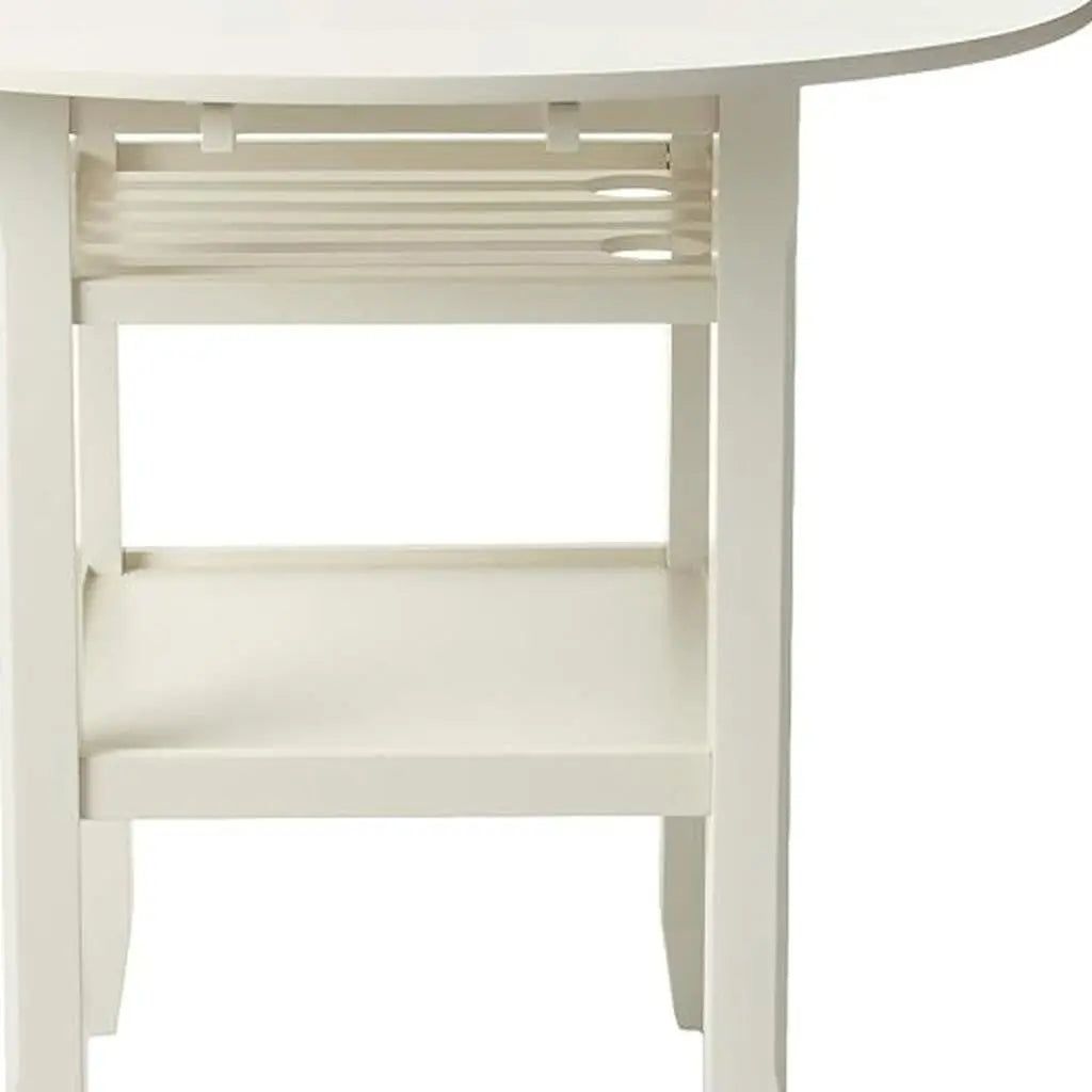 40" Cream Wood Rounded Drop Leaf Bar Table Homeroots Living Room