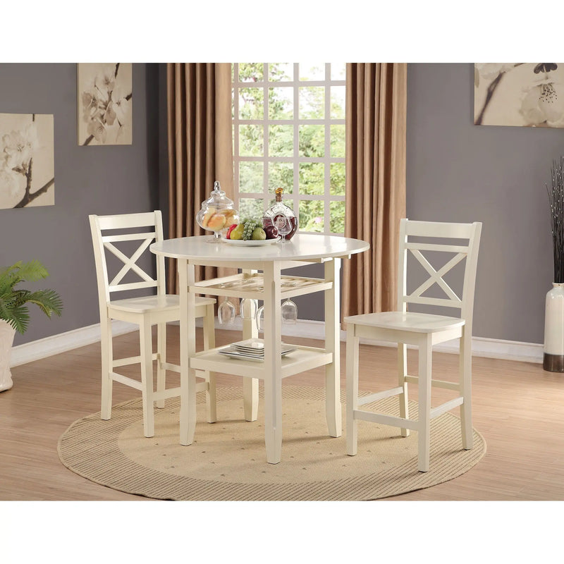 40" Cream Wood Rounded Drop Leaf Bar Table Homeroots Living Room