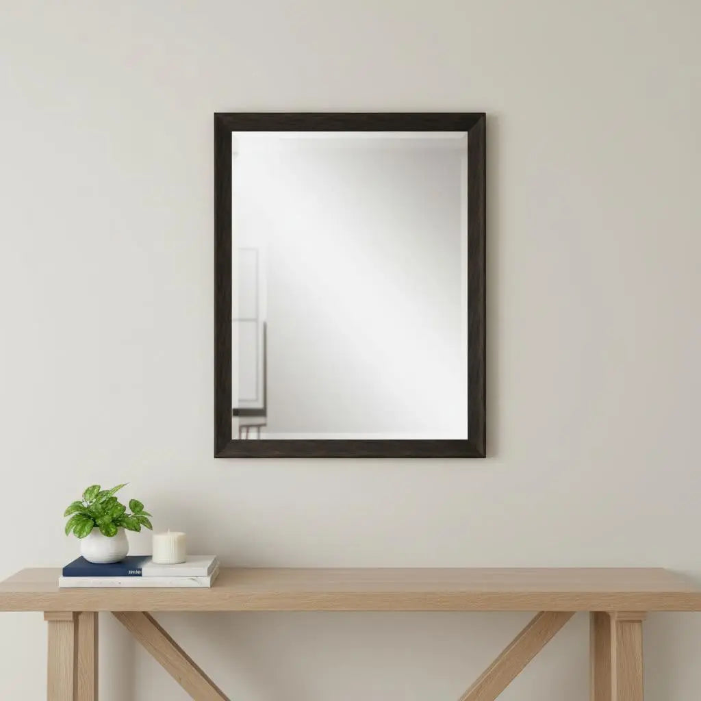 40" Dark Brown Framed Accent Mirror Homeroots Bed & Bath
