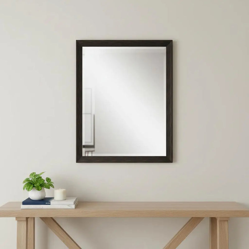 40" Dark Brown Framed Accent Mirror Homeroots Bed & Bath