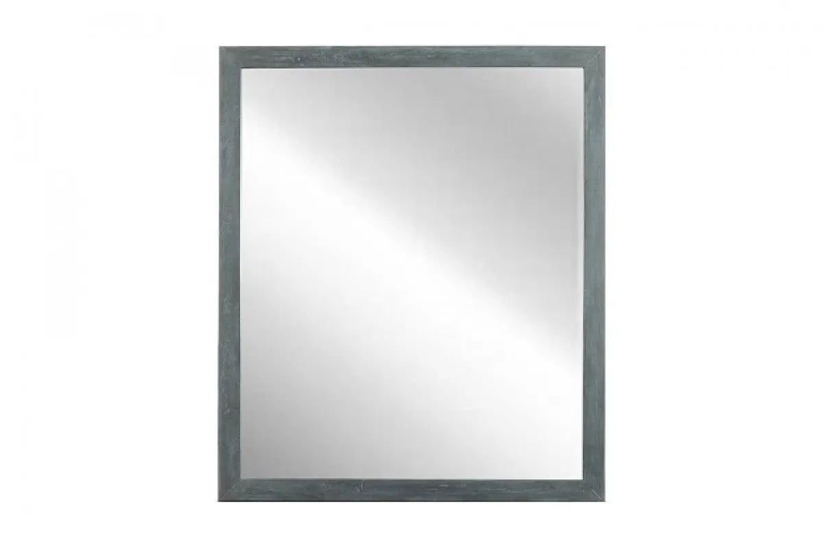 40" Dark Gray Solid Wood Framed Accent Mirror Homeroots Bed & Bath