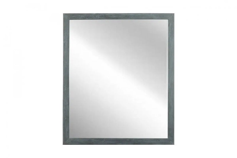 40" Dark Gray Solid Wood Framed Accent Mirror Homeroots Bed & Bath