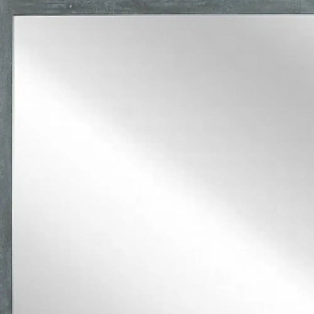 40" Dark Gray Solid Wood Framed Accent Mirror Homeroots Bed & Bath