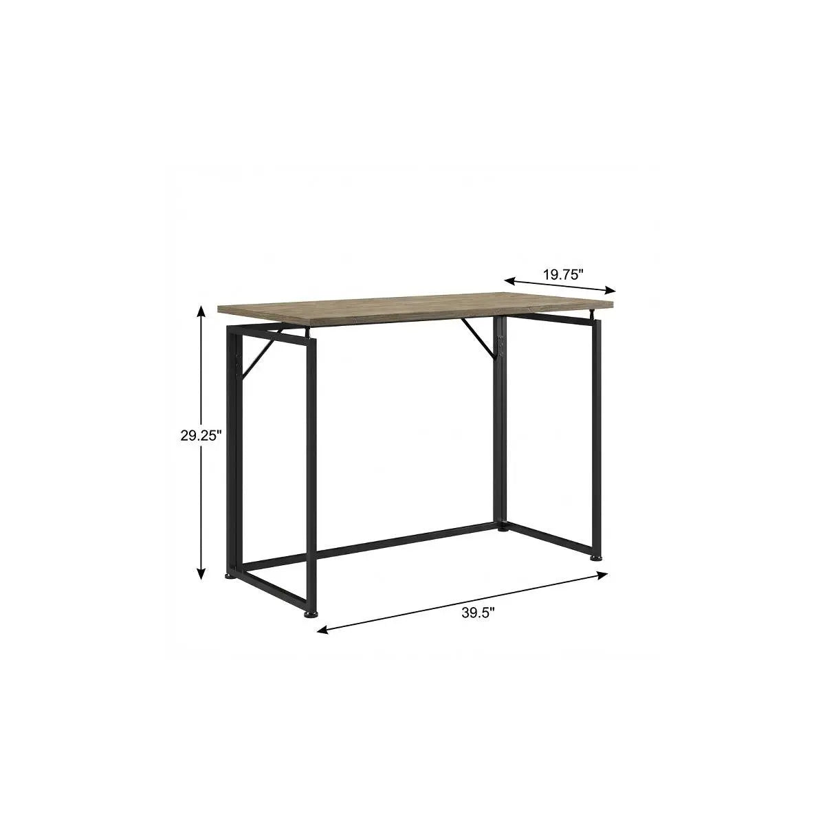 40" Gray and Black Wood and Stainless Steel Computer Desk Homeroots Office