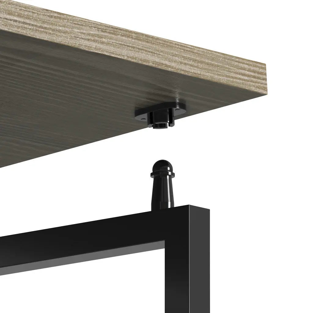 40" Gray and Black Wood and Stainless Steel Computer Desk Homeroots Office