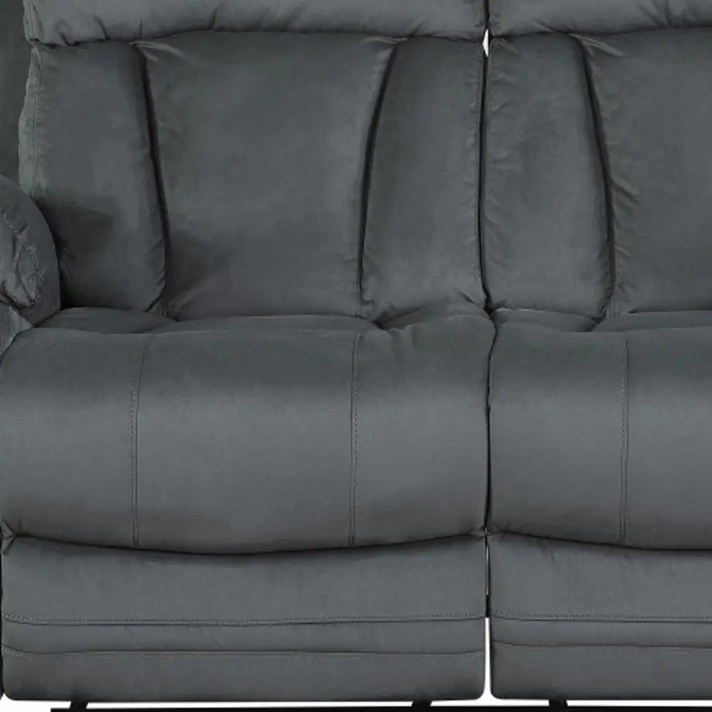 40" Modern Grey Fabric Loveseat Homeroots Living Room