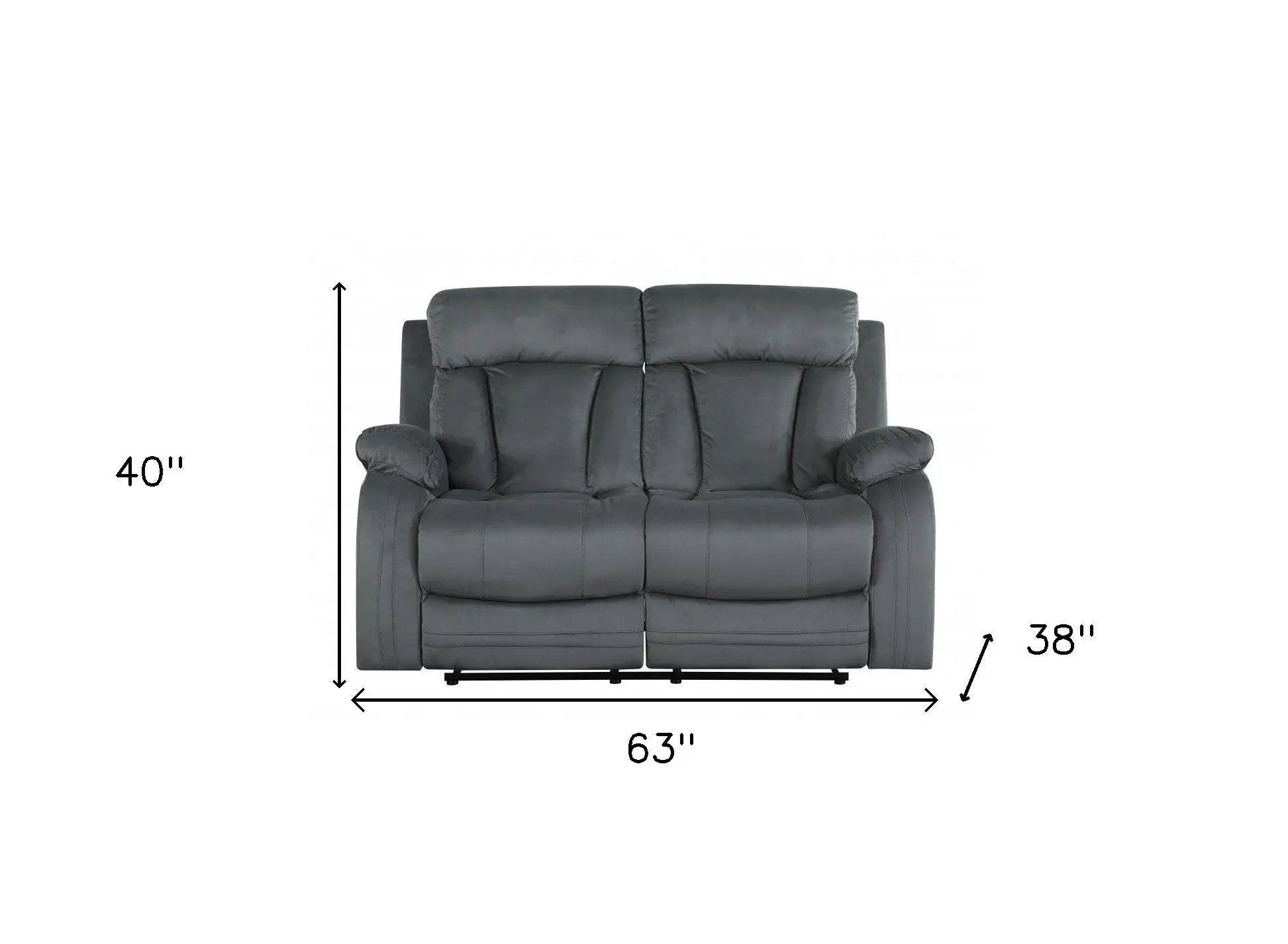 40" Modern Grey Fabric Loveseat Homeroots Living Room