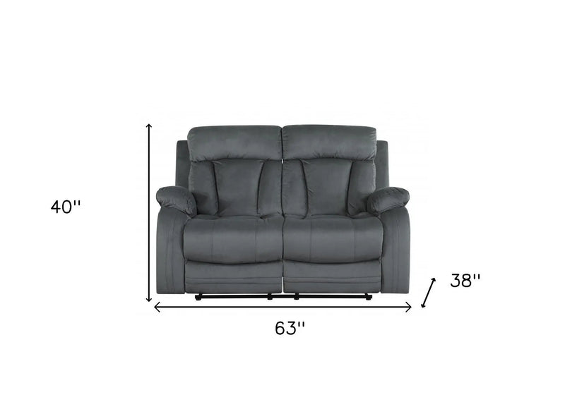 40" Modern Grey Fabric Loveseat Homeroots Living Room
