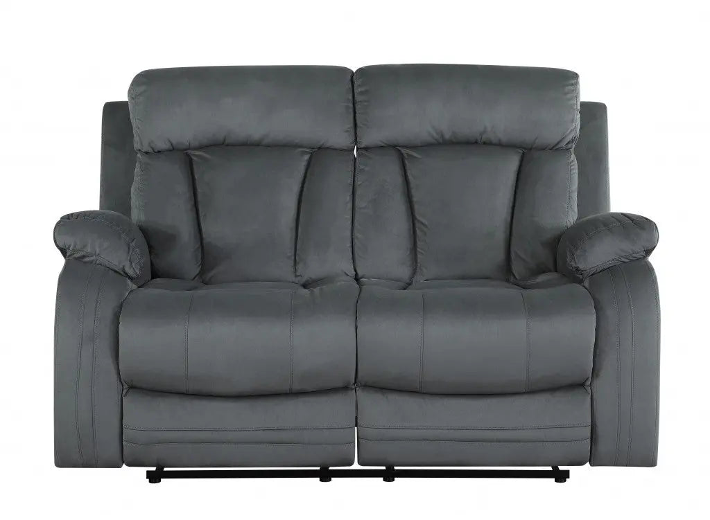 40" Modern Grey Fabric Loveseat Homeroots Living Room