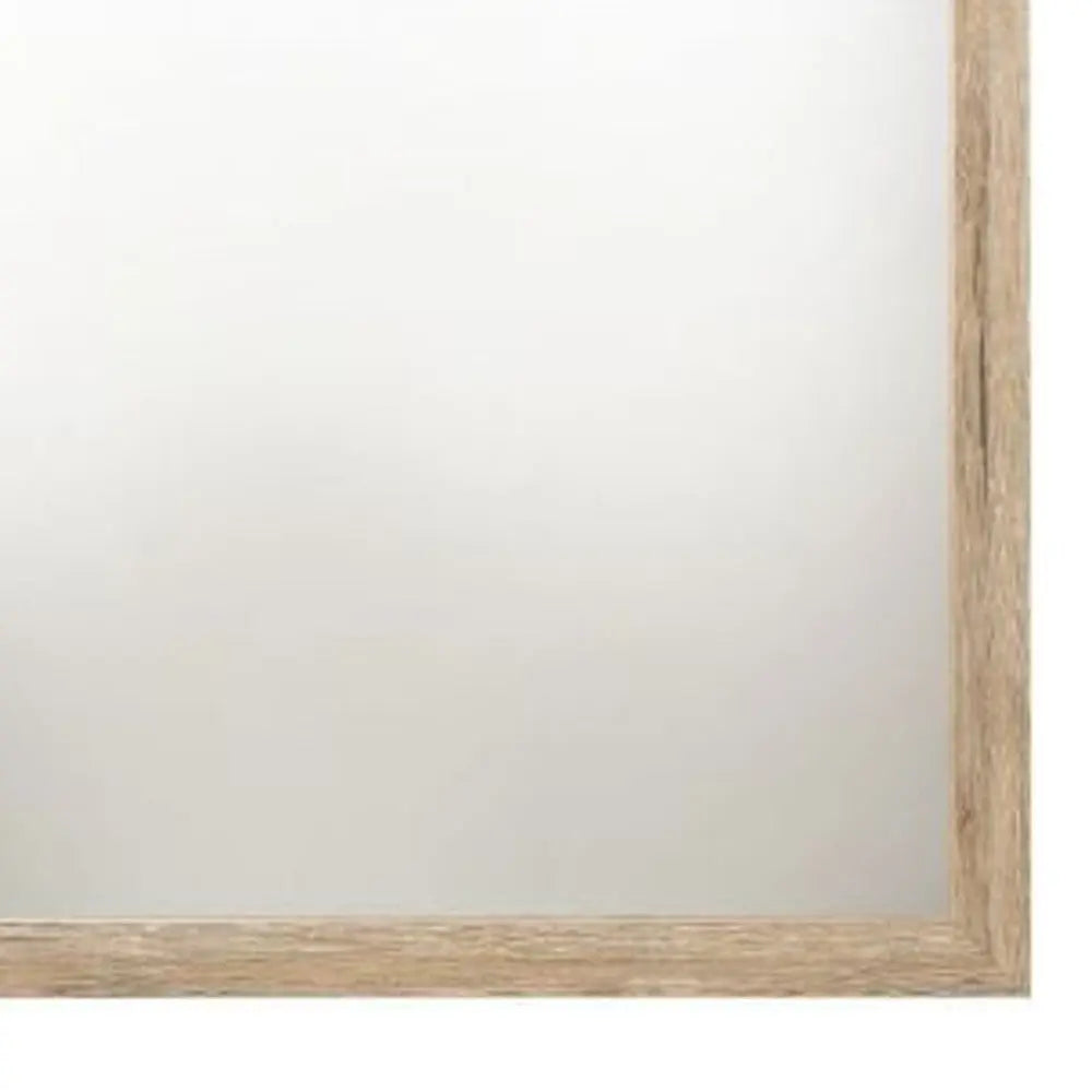 40" Natural Square Wood Framed Accent Mirror Homeroots Bed & Bath
