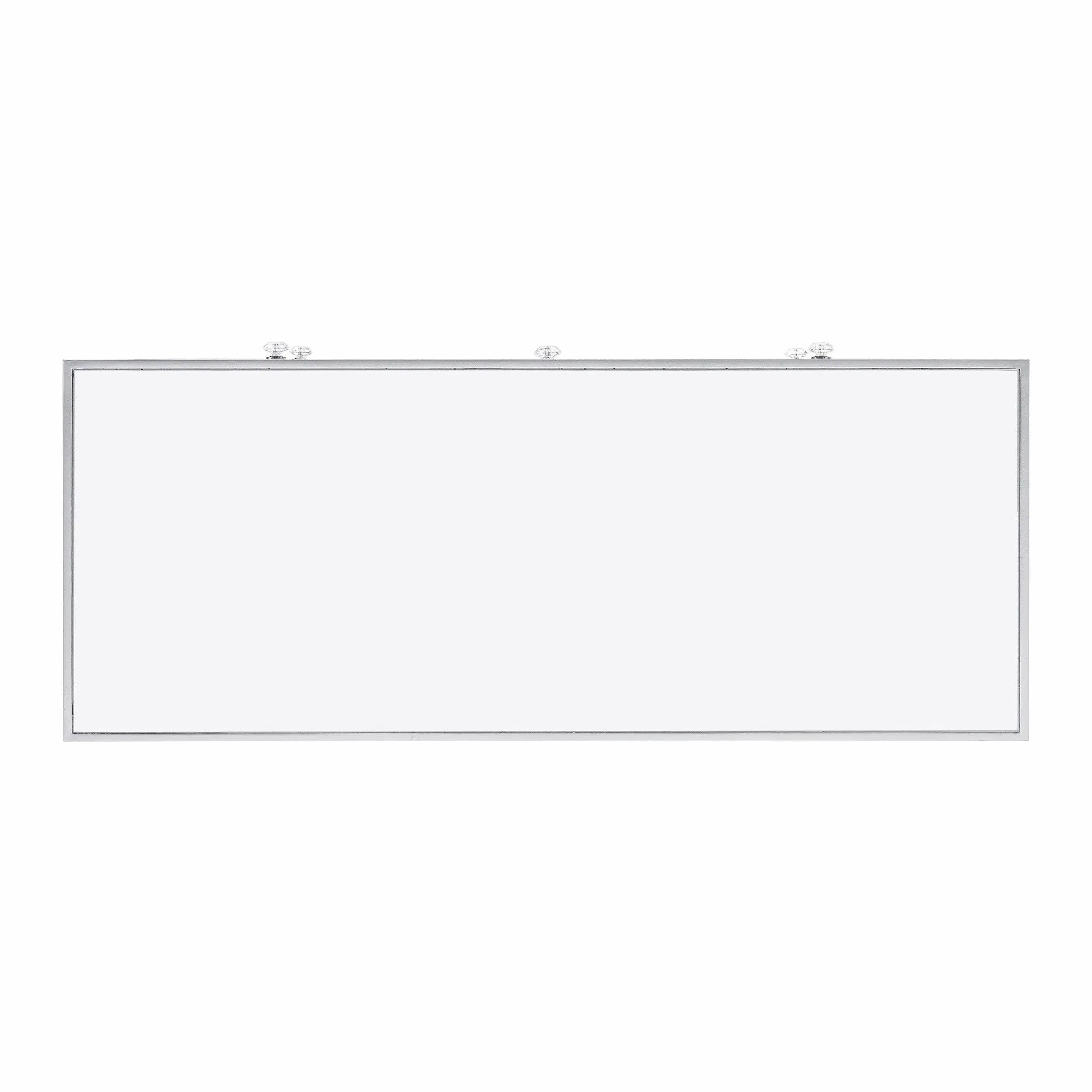 40" Silver Glass Three Drawer Sideboard with Three Doors Homeroots Kitchen & Dining