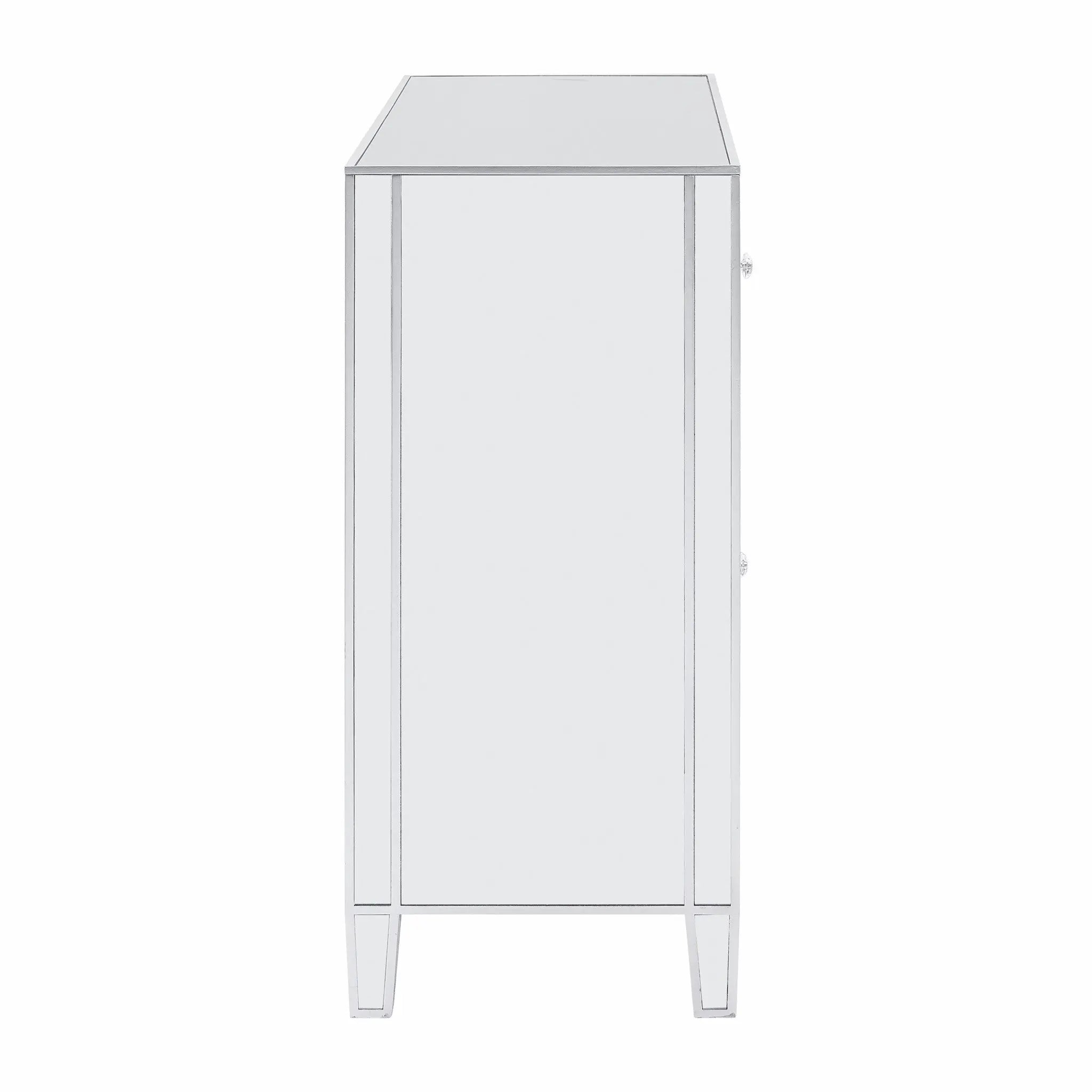 40" Silver Glass Three Drawer Sideboard with Three Doors Homeroots Kitchen & Dining