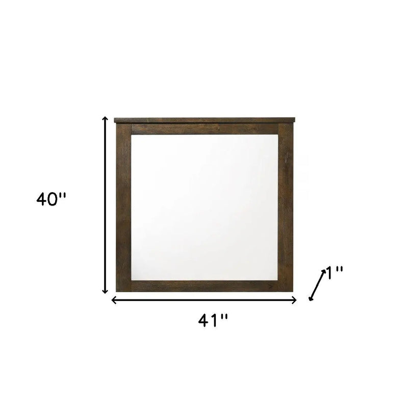 40" Square Wood Framed Mounted Dresser Mirror Homeroots Bed & Bath