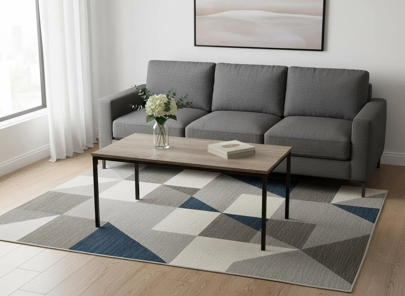 40" Taupe And Black Metal Coffee Table Homeroots Living Room